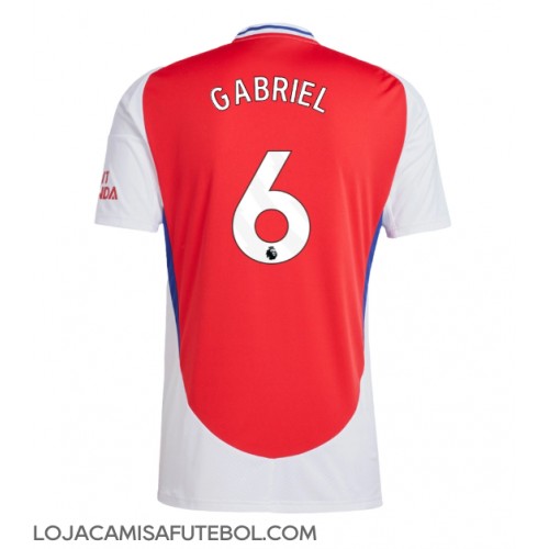 Camisa de Futebol Arsenal Gabriel Magalhaes #6 Equipamento Principal 2024-25 Manga Curta